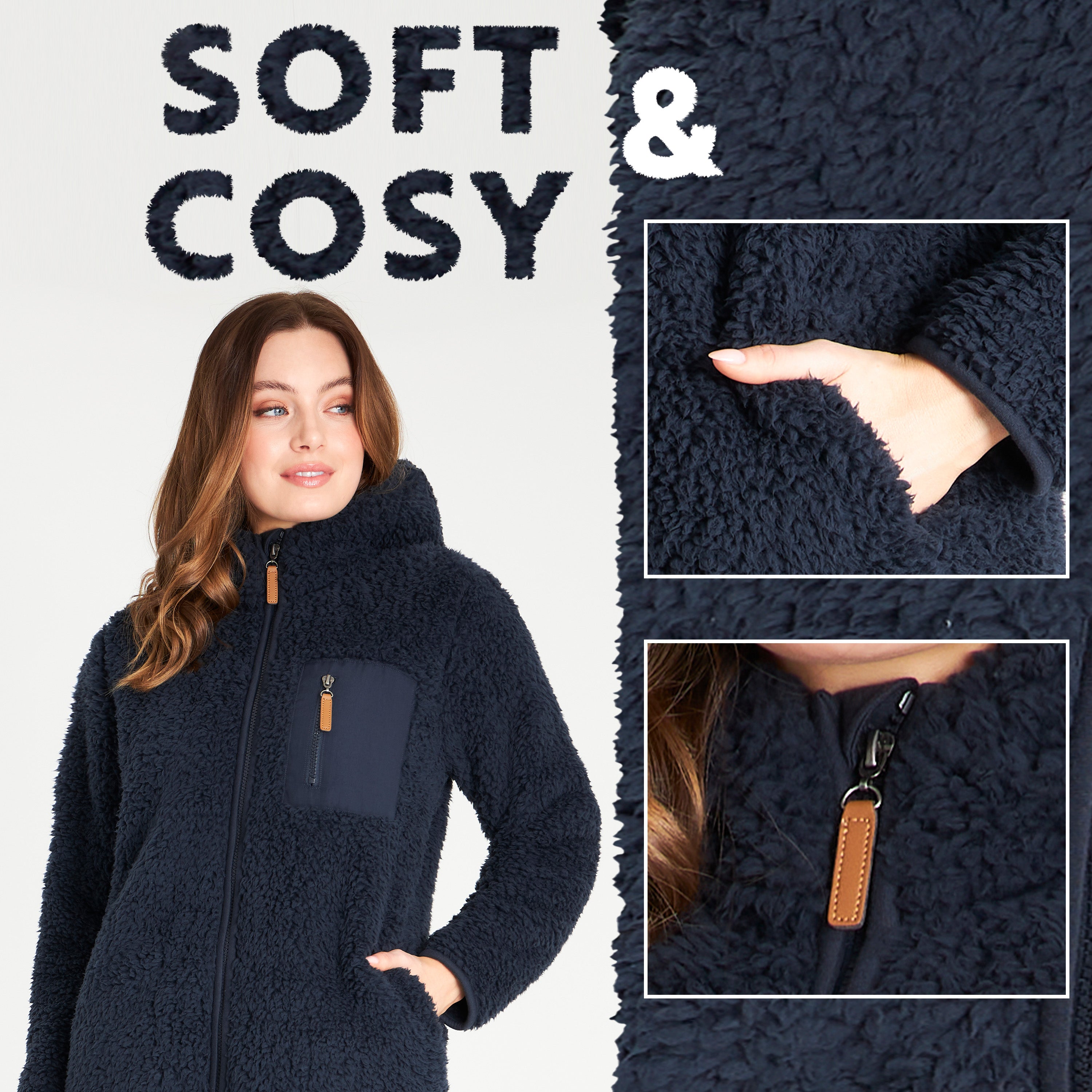 CityComfort Hoodies for Women and Teens, Fluffy Teddy Fleece Hoodie - Get Trend