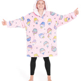 CityComfort Girls Oversized Blanket Hoodie Kids - Cupcake - Get Trend