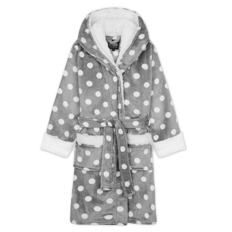CityComfort Girls Dressing Gown, Hooded Fluffy Dressing Gown for Kids