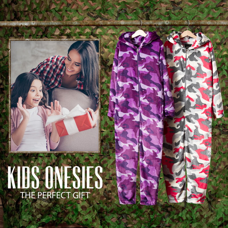 CityComfort Kids Onesie, All in One Pyjamas, Fleece Zip Up Jumpsuit