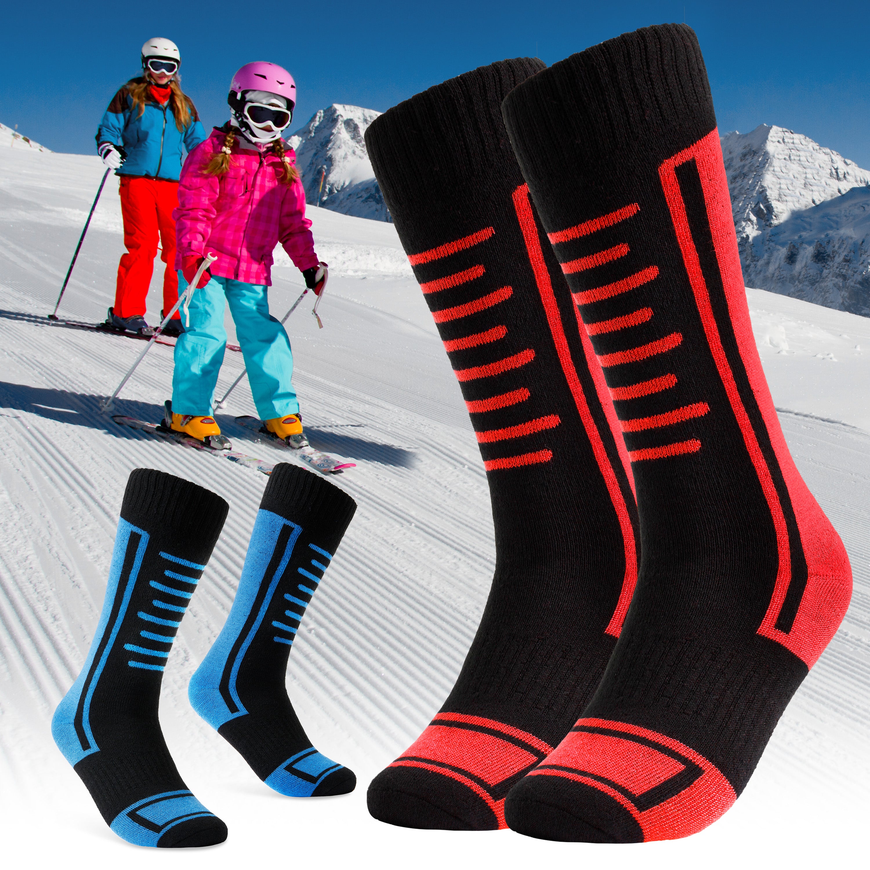 CityComfort Kids Socks Ski Multipack - High Performance Thermal Socks - Get Trend