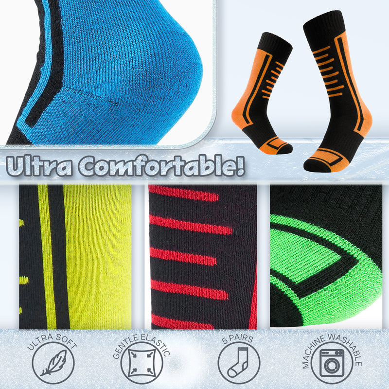CityComfort Kids Socks Ski Multipack - High Performance Thermal Socks - Get Trend