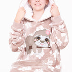 CityComfort Girls Oversized Blanket Hoodie Kids - Sloth - Get Trend