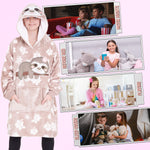 CityComfort Girls Oversized Blanket Hoodie Kids - Sloth - Get Trend