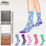 CityComfort Socks Women, 5 Pack of Crew Socks, Colourful Funny Socks for Women and Teens - Get Trend