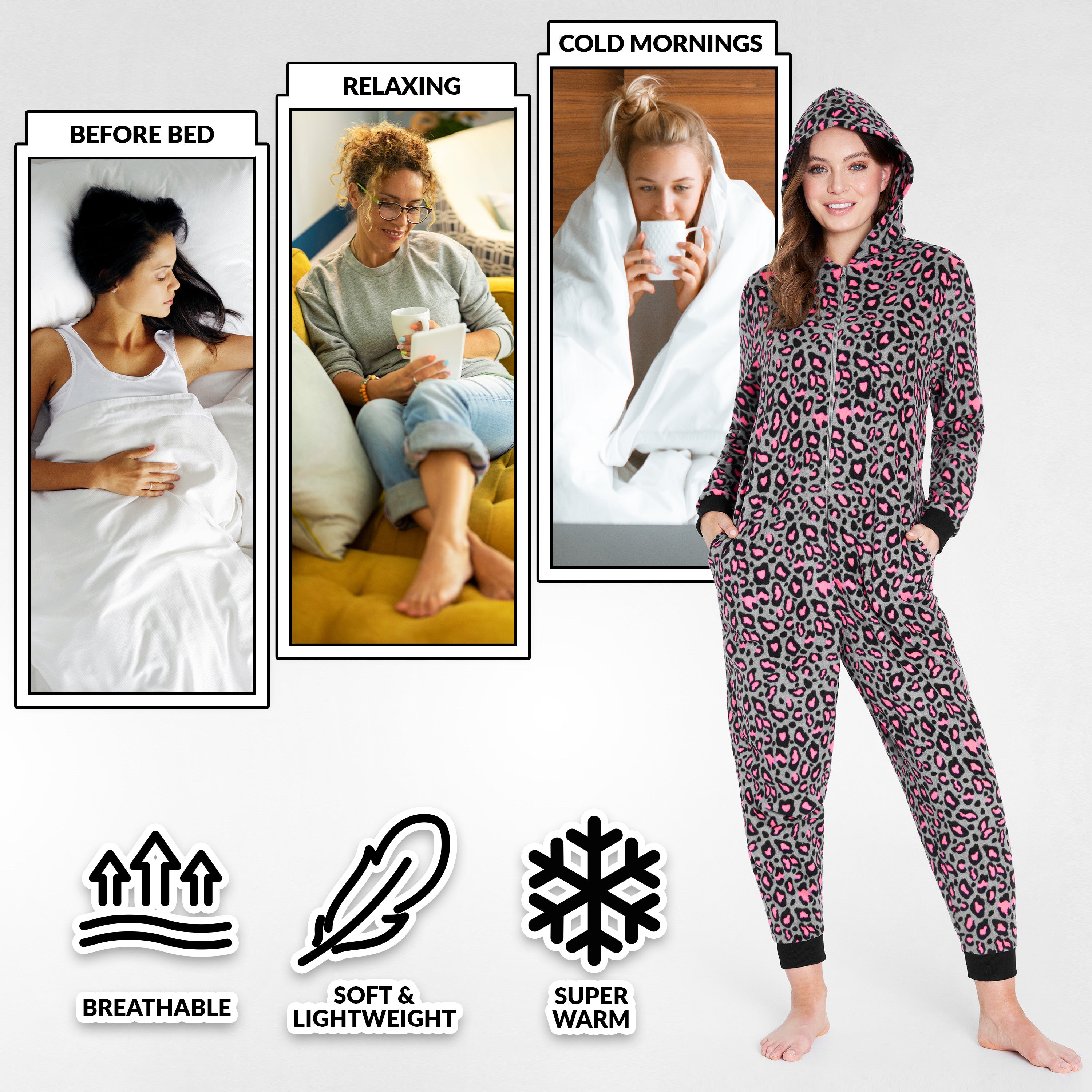 CityComfort Women's Onesie for Ladies -Pink - Get Trend