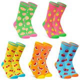 CityComfort Socks Women, 5 Pack of Crew Socks, Colourful Funny Socks for Women and Teens - Get Trend