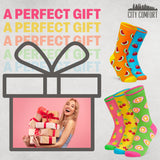 CityComfort Socks Women, 5 Pack of Crew Socks, Colourful Funny Socks for Women and Teens - Get Trend