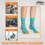 CityComfort Socks Women, 5 Pack of Crew Socks, Colourful Funny Socks for Women and Teens - Get Trend