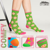 CityComfort Socks Women, 5 Pack of Crew Socks, Colourful Funny Socks for Women and Teens - Get Trend