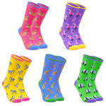 CityComfort Socks Women, 5 Pack of Crew Socks, Colourful Funny Socks for Women and Teens - Get Trend