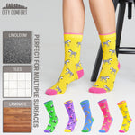 CityComfort Socks Women, 5 Pack of Crew Socks, Colourful Funny Socks for Women and Teens - Get Trend