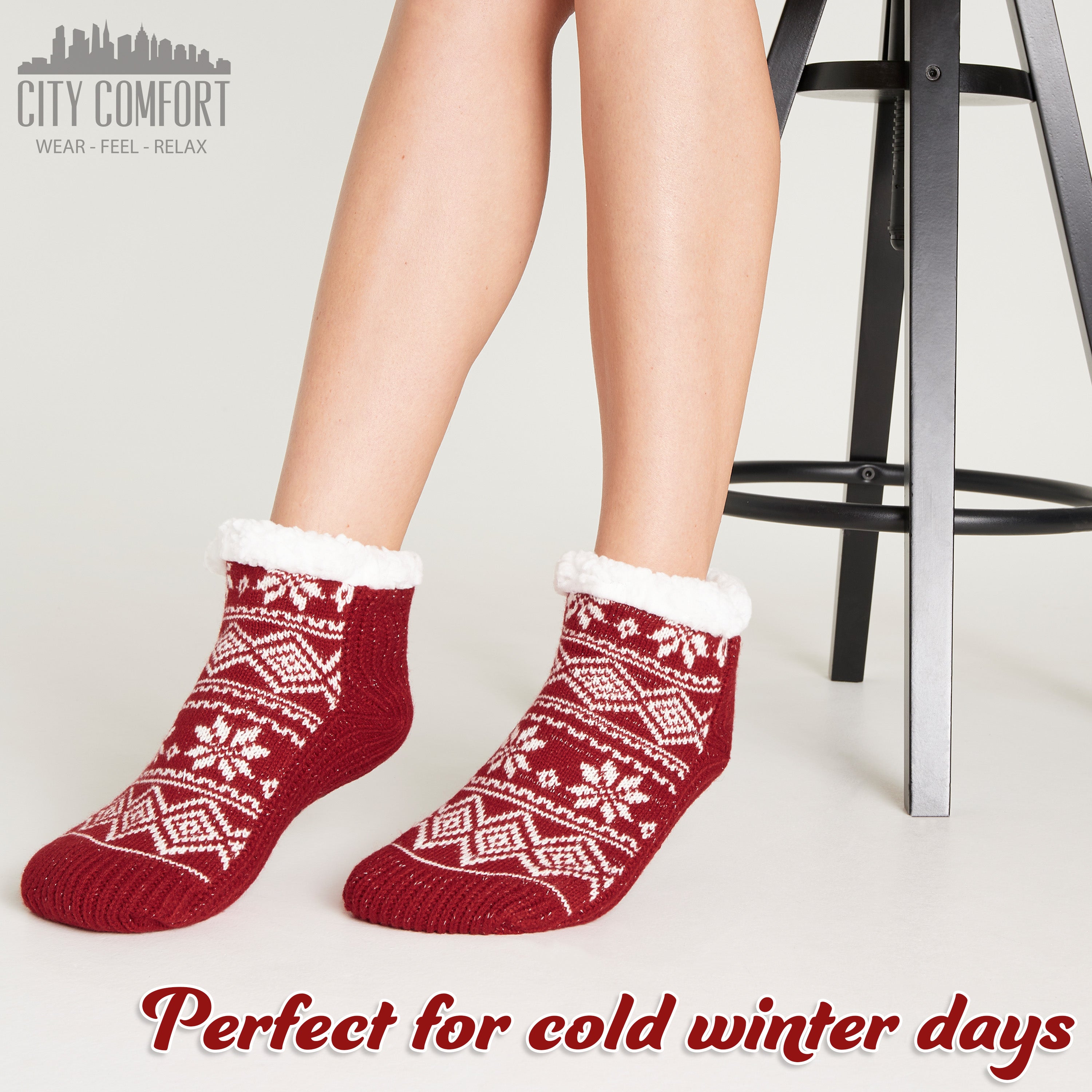 CityComfort Fluffy Socks Women, Fleece Slipper Socks - Get Trend