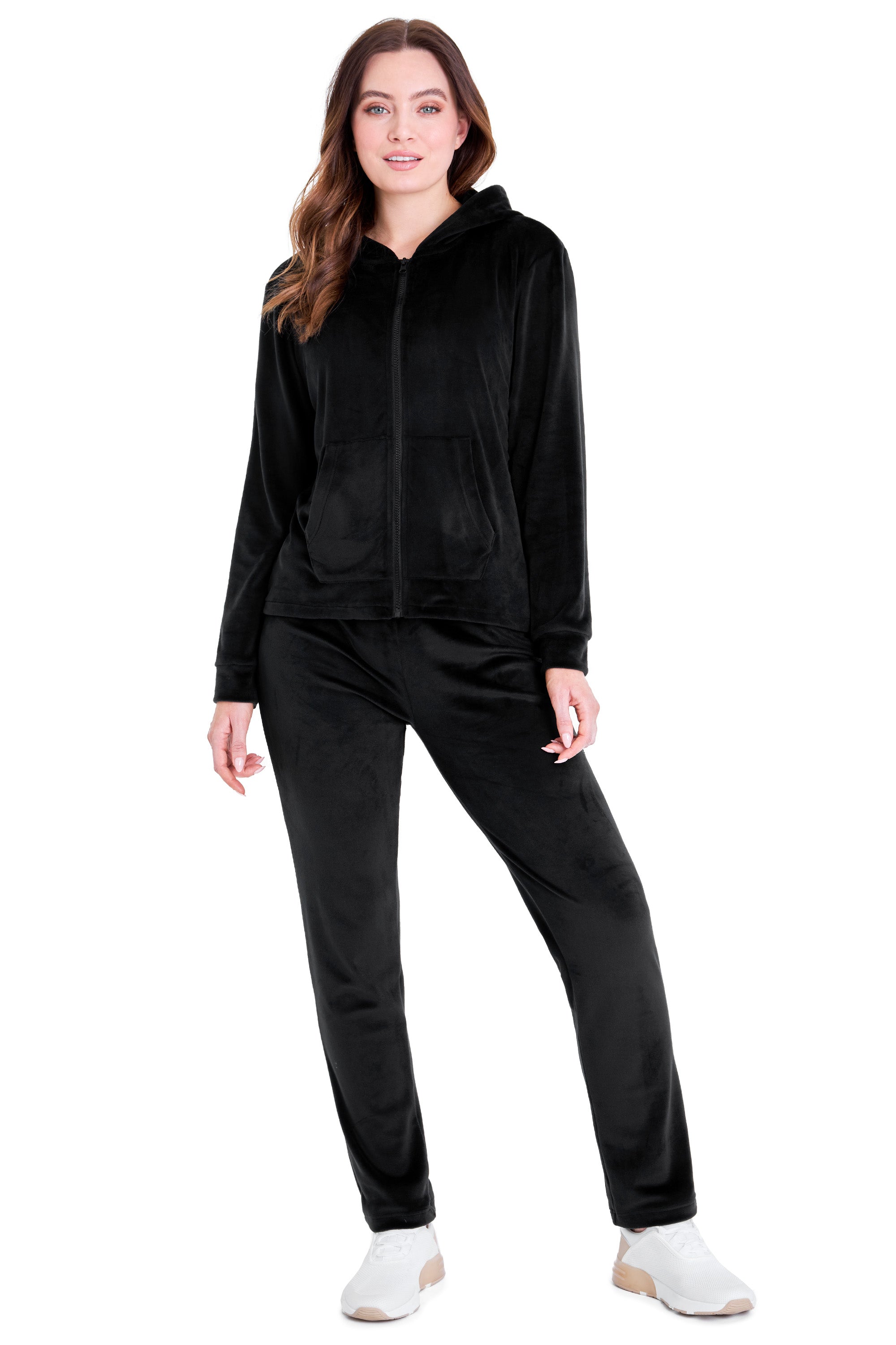 CityComfort Tracksuit Womens Full Set, 2 Piece Zip Up Velour Tracksuit - Get Trend