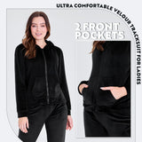 CityComfort Tracksuit Womens Full Set, 2 Piece Zip Up Velour Tracksuit - Get Trend