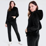 CityComfort Tracksuit Womens Full Set, 2 Piece Zip Up Velour Tracksuit - Get Trend
