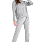 CityComfort Tracksuit Womens Full Set, 2 Piece Zip Up Velour Tracksuit - Get Trend