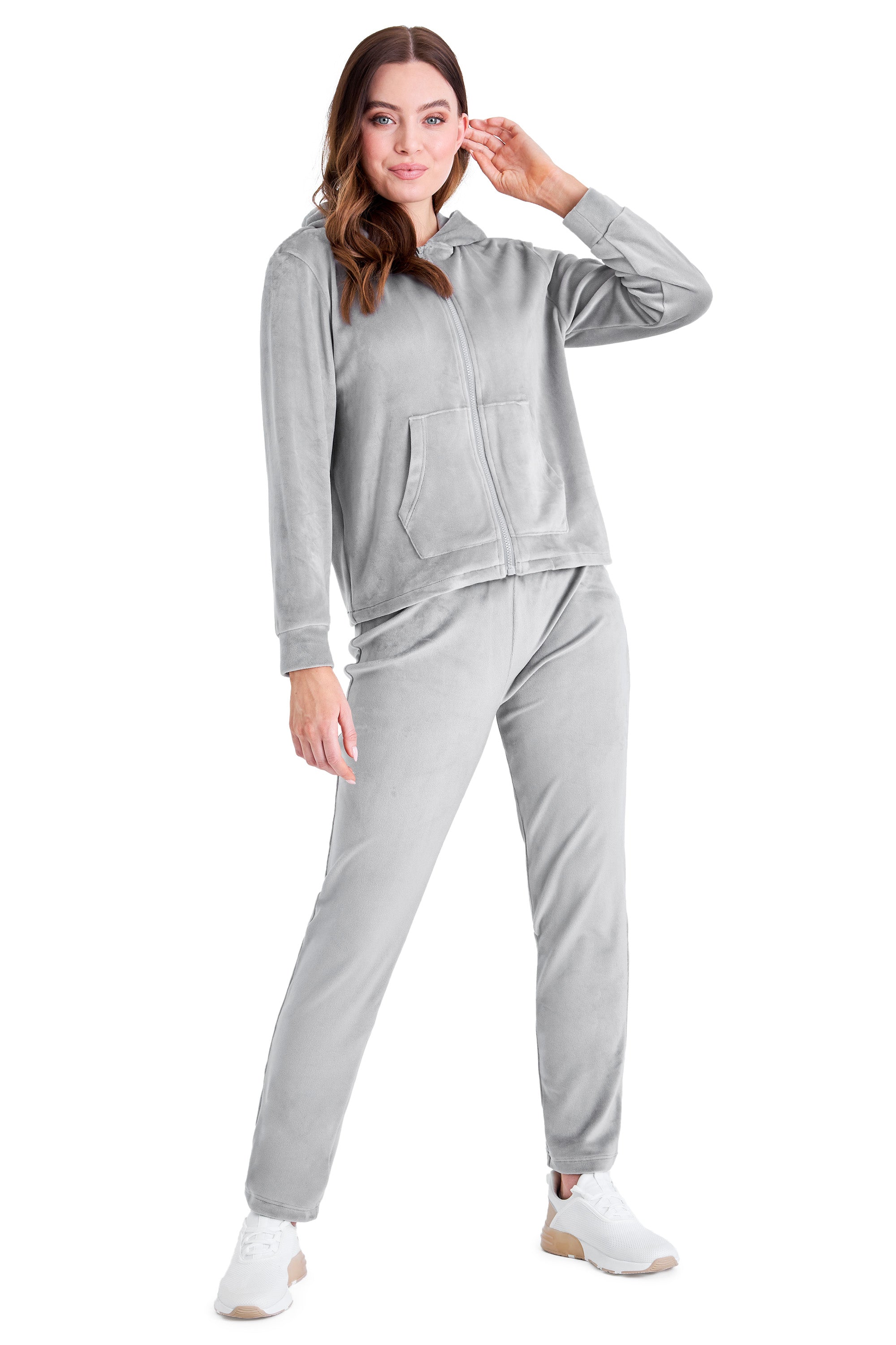 CityComfort Tracksuit Womens Full Set, 2 Piece Zip Up Velour Tracksuit - Get Trend
