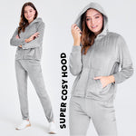 CityComfort Tracksuit Womens Full Set, 2 Piece Zip Up Velour Tracksuit - Get Trend