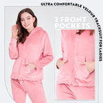 CityComfort Tracksuit Womens Full Set, 2 Piece Zip Up Velour Tracksuit - Get Trend