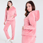 CityComfort Tracksuit Womens Full Set, 2 Piece Zip Up Velour Tracksuit - Get Trend