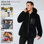 CityComfort Mens Fleece Hoodie, Fluffy Zip Up Fleece Jacket - Get Trend