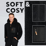 CityComfort Mens Fleece Hoodie, Fluffy Zip Up Fleece Jacket - Get Trend