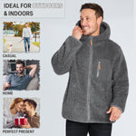 CityComfort Mens Fleece Hoodie, Fluffy Zip Up Fleece Jacket - Get Trend