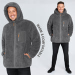 CityComfort Mens Fleece Hoodie, Fluffy Zip Up Fleece Jacket - Get Trend