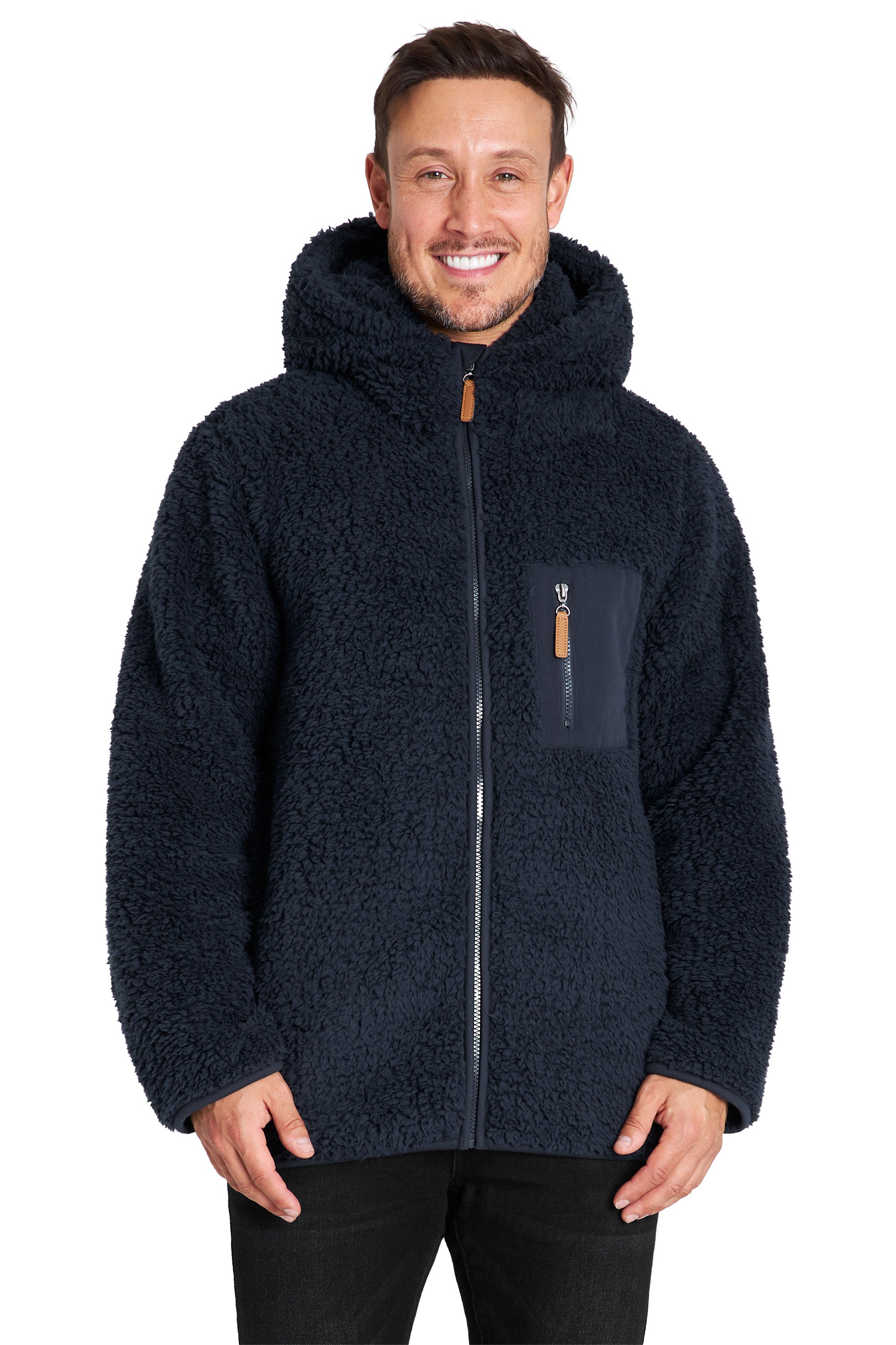 CityComfort Mens Fleece Hoodie, Fluffy Zip Up Fleece Jacket - Get Trend