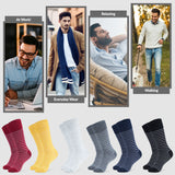CityComfort Mens Socks Multipack, Pack of 6 Striped Calf Length Crew Socks for Men and Teens - Get Trend