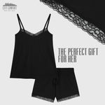 CityComfort Ladies Pyjamas, Women’s 2 Piece Nightwear, BLACK Pjs Set - Get Trend