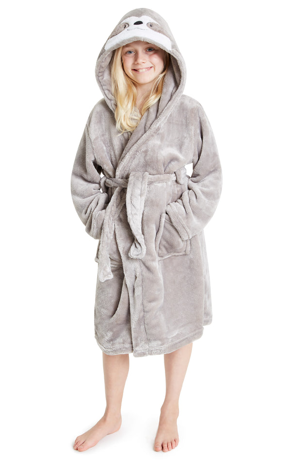 CityComfort Sloth Dressing Gown For Kids, Fluffy Fleece Robes For Boys And Girls - Get Trend