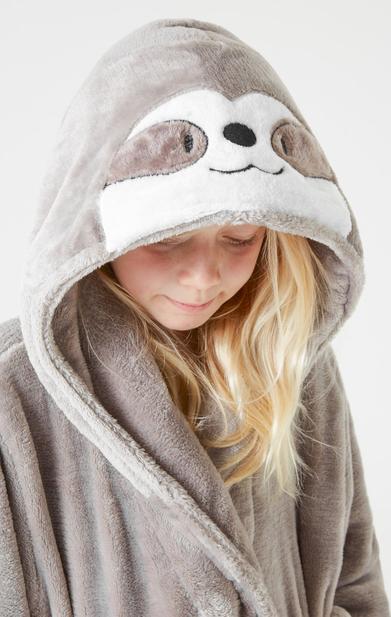 CityComfort Sloth Dressing Gown For Kids, Fluffy Fleece Robes For Boys And Girls