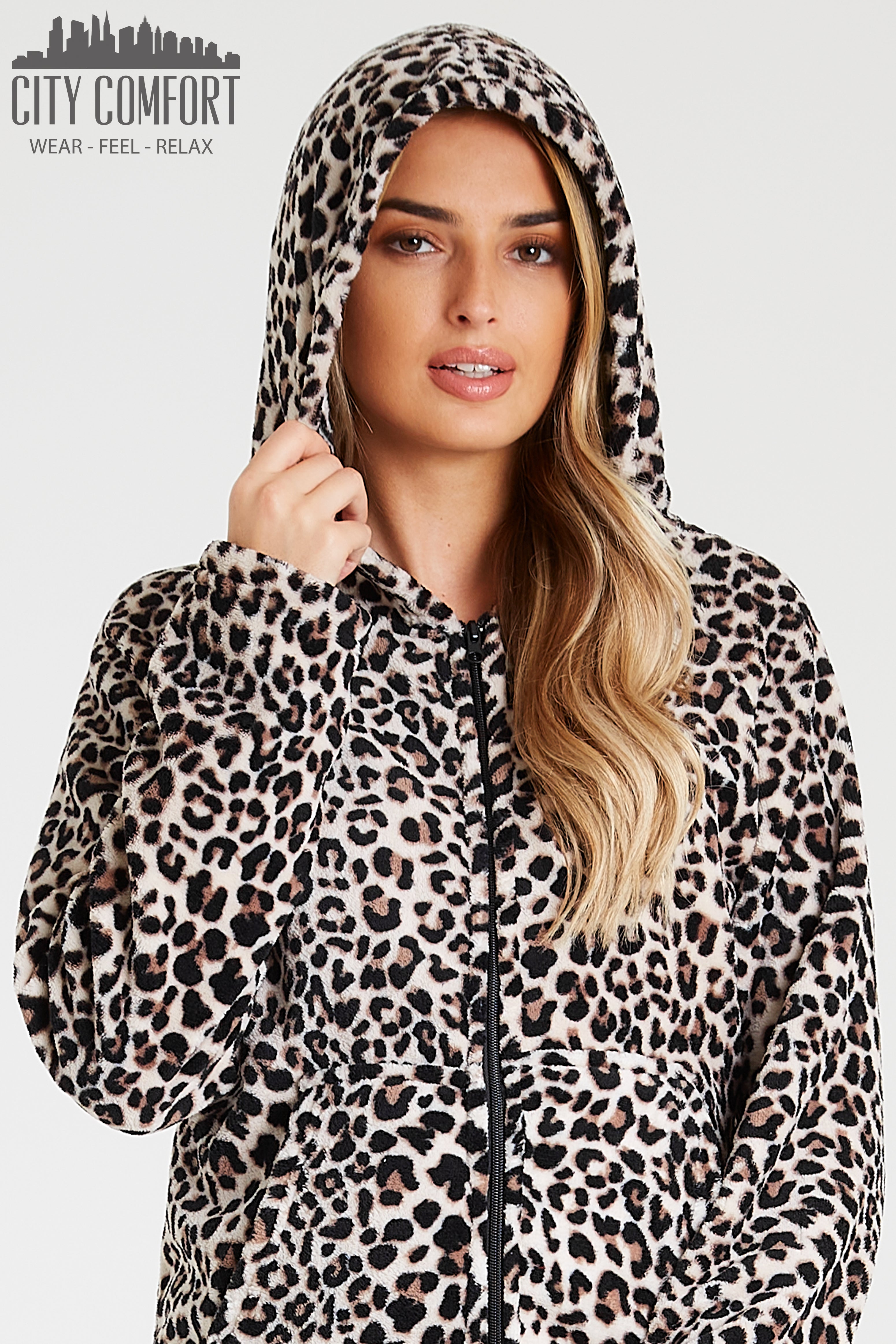 CityComfort Women's Pyjama Sets, Hooded Fleece Pyjamas for Women and Teens - Get Trend