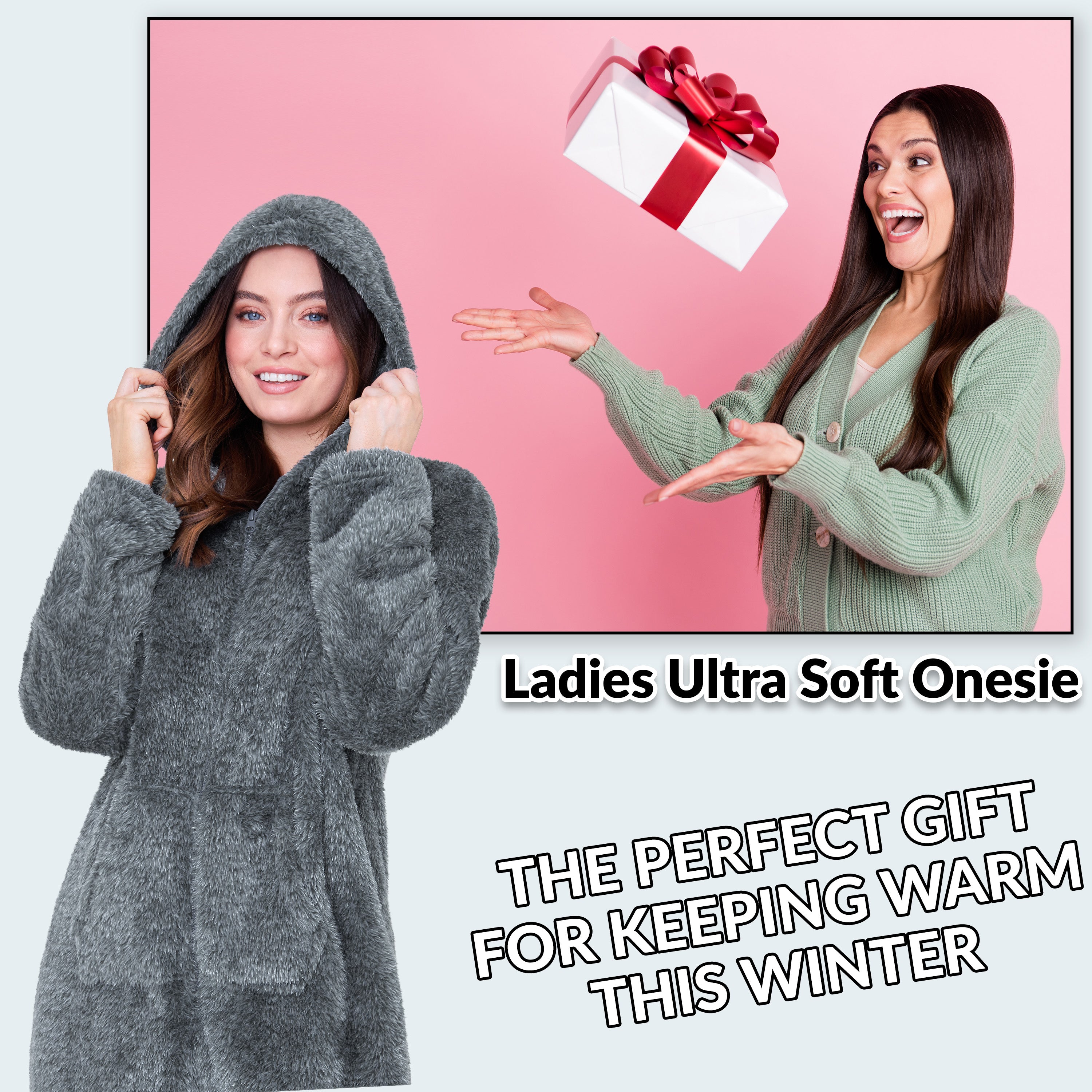 CityComfort Onesies for Women Soft Comfy Fleece Pyjamas Nightwear for Women - Get Trend