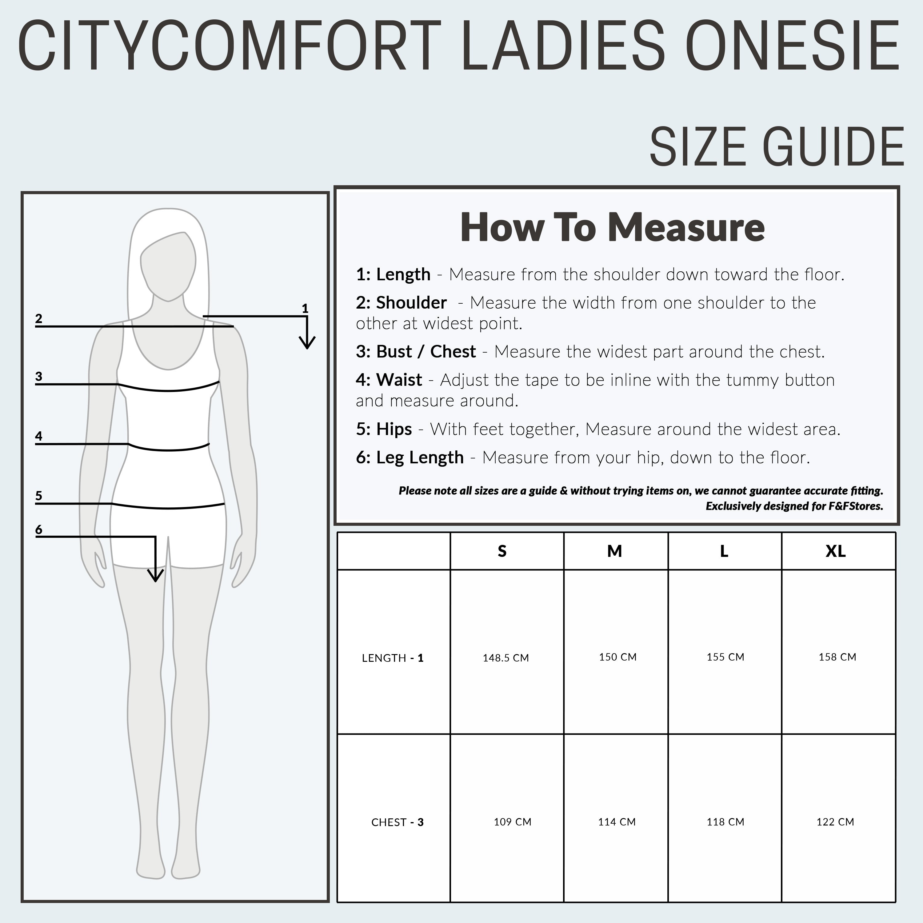 CityComfort Onesies for Women Soft Comfy Fleece Pyjamas Nightwear for Women - Get Trend