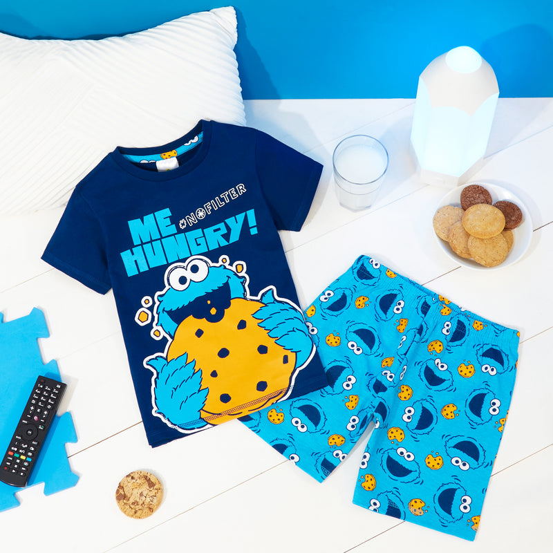 Sesame Street Boys Pyjamas Cookie Monster Short Kids PJs