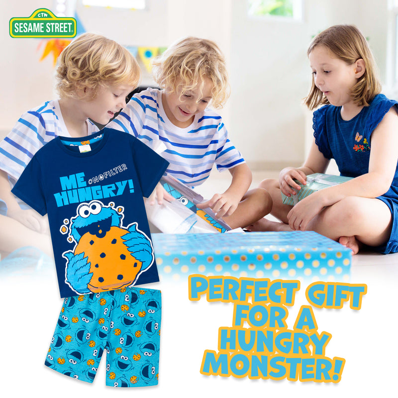 Sesame Street Boys Pyjamas Cookie Monster Short Kids PJs