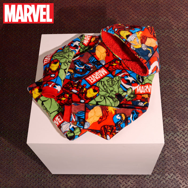 Marvel Oversized Blanket Hoodie Kids Avengers Captain America Iron Man Thor Hulk