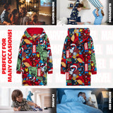 Marvel Oversized Blanket Hoodie Kids Avengers Captain America Iron Man Thor Hulk - Get Trend