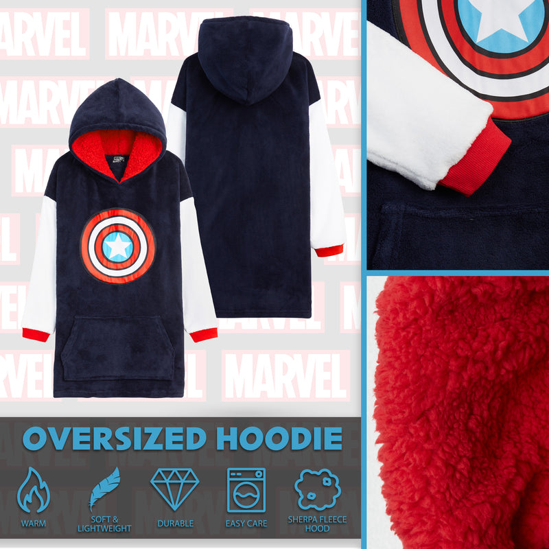 Marvel Oversized Blanket Hoodie for Kids - Captain America - Get Trend