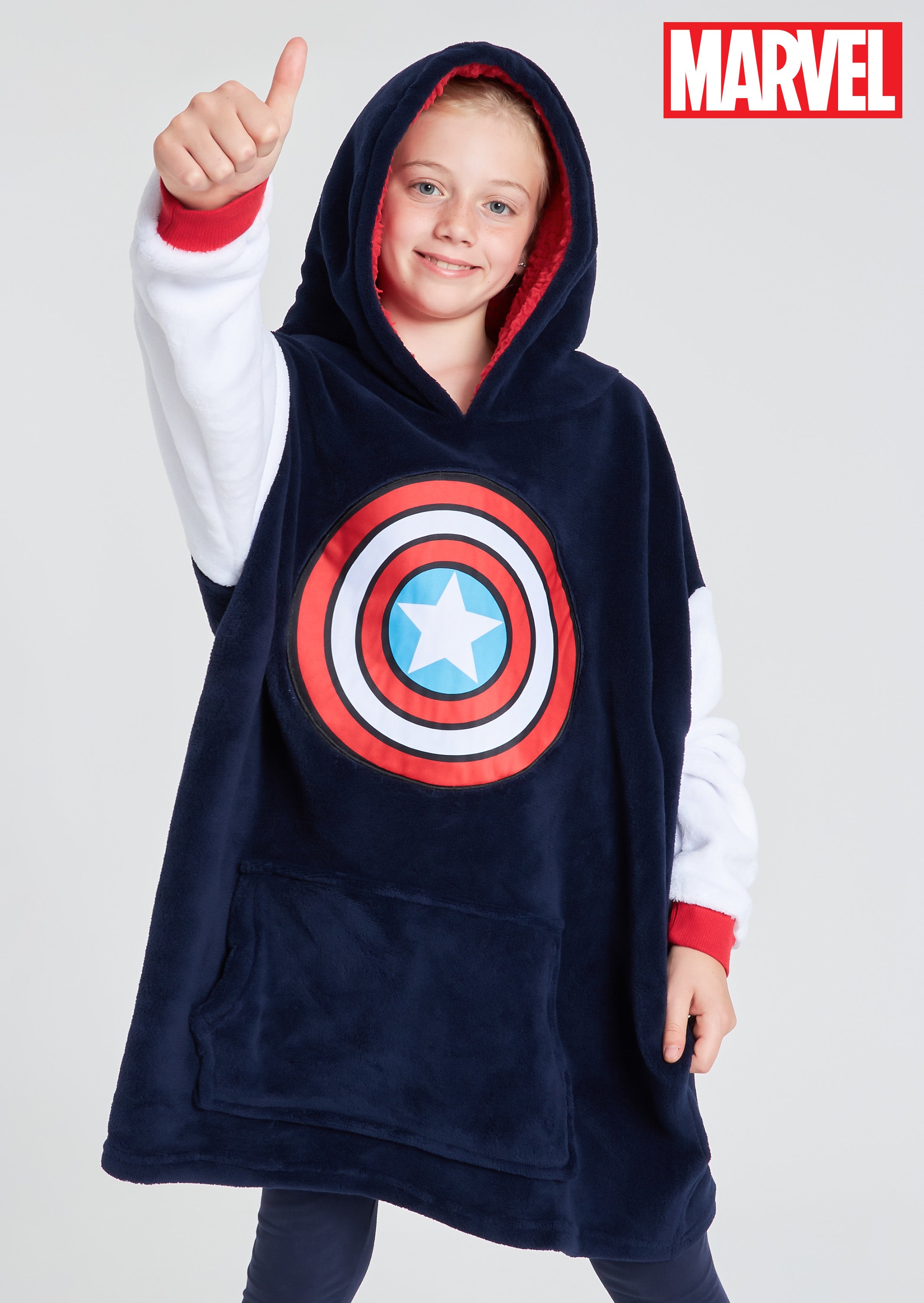 Marvel Oversized Blanket Hoodie for Kids - Captain America - Get Trend