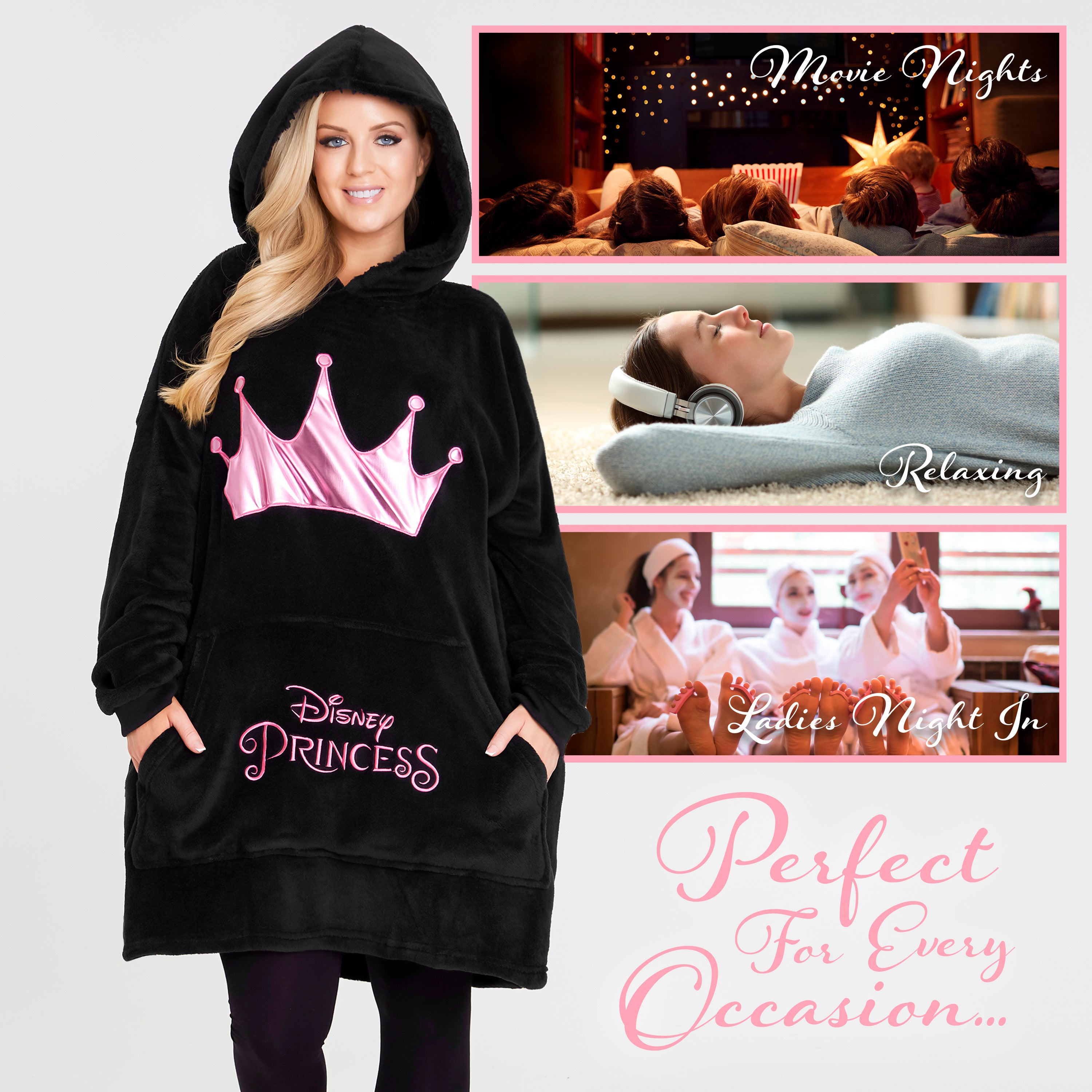 Disney Women's Hoodies, Oversized Blanket Hoodie - Princess - Get Trend