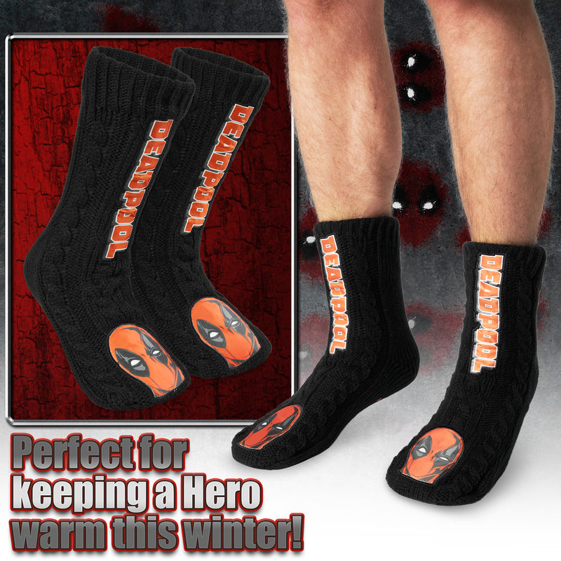 Marvel Fluffy Socks, Mens Slipper Socks - Deadpool - Get Trend