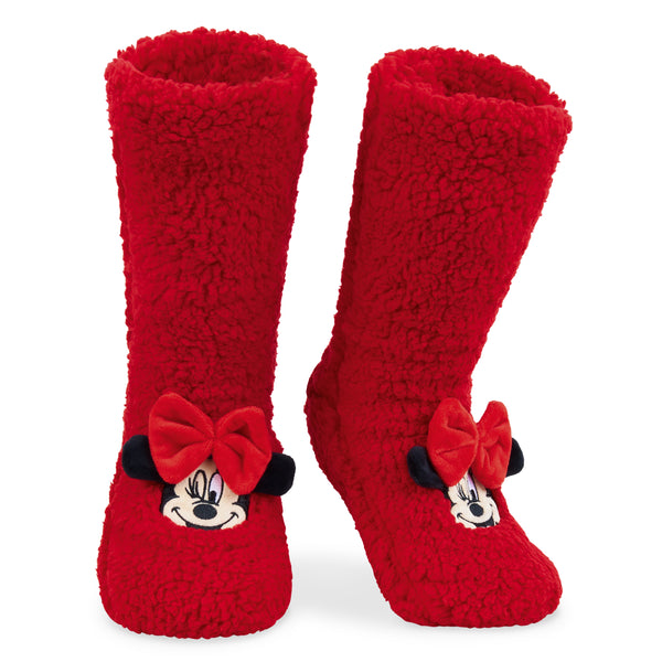 Disney Slipper Socks for Women Winter Fluffy Socks Warm-Minnie Mouse - Get Trend