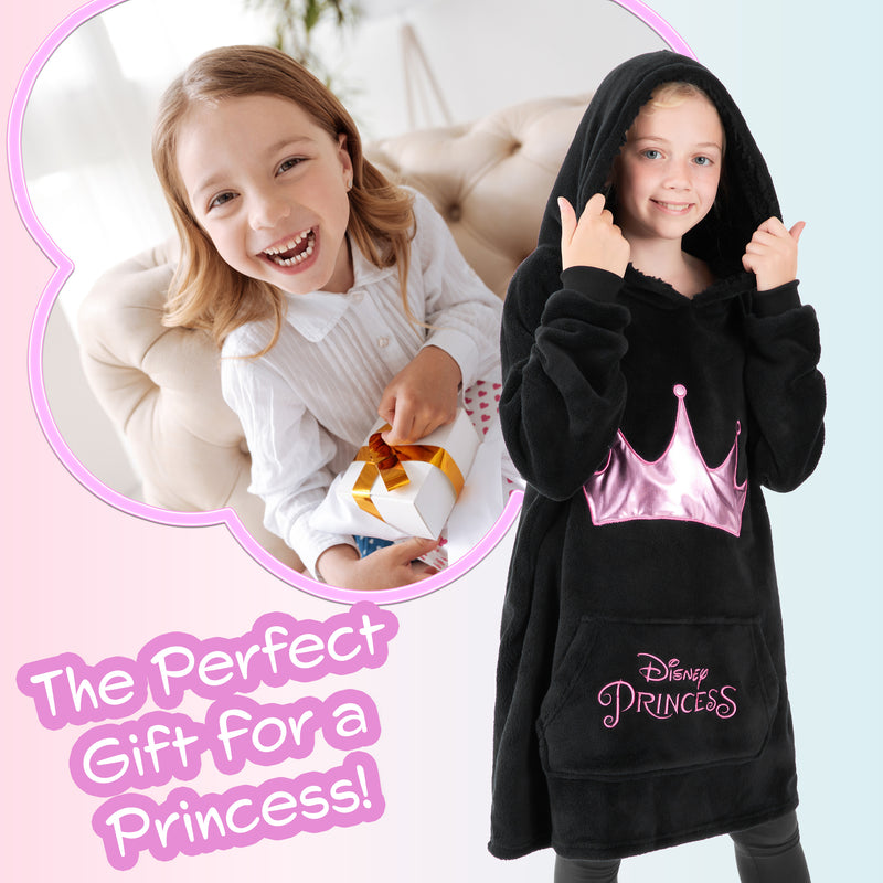 Disney Hoodies for Girls Boys, Kids Oversized Hoodie Blanket - Princess - Get Trend