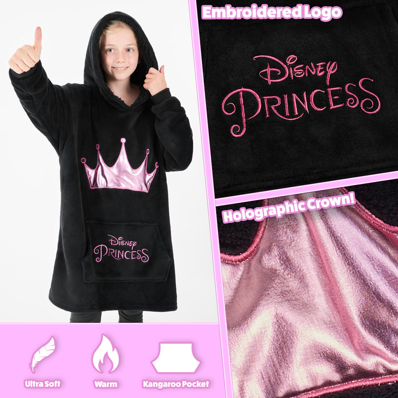 Disney Hoodies for Girls Boys, Kids Oversized Hoodie Blanket - Princess - Get Trend