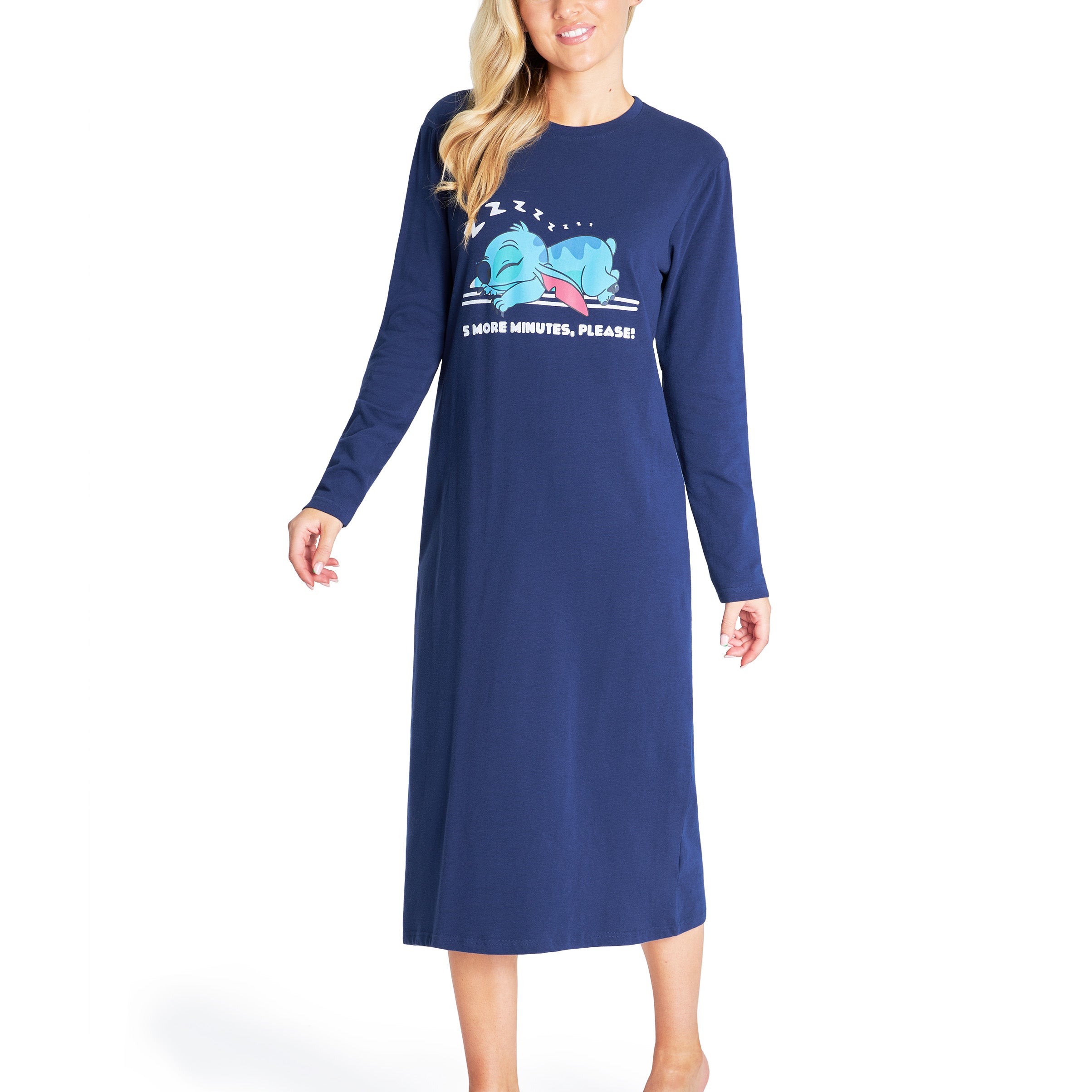 Disney Nighties for Women, Long Sleeve Nightdress -Stitch Gifts - Get Trend