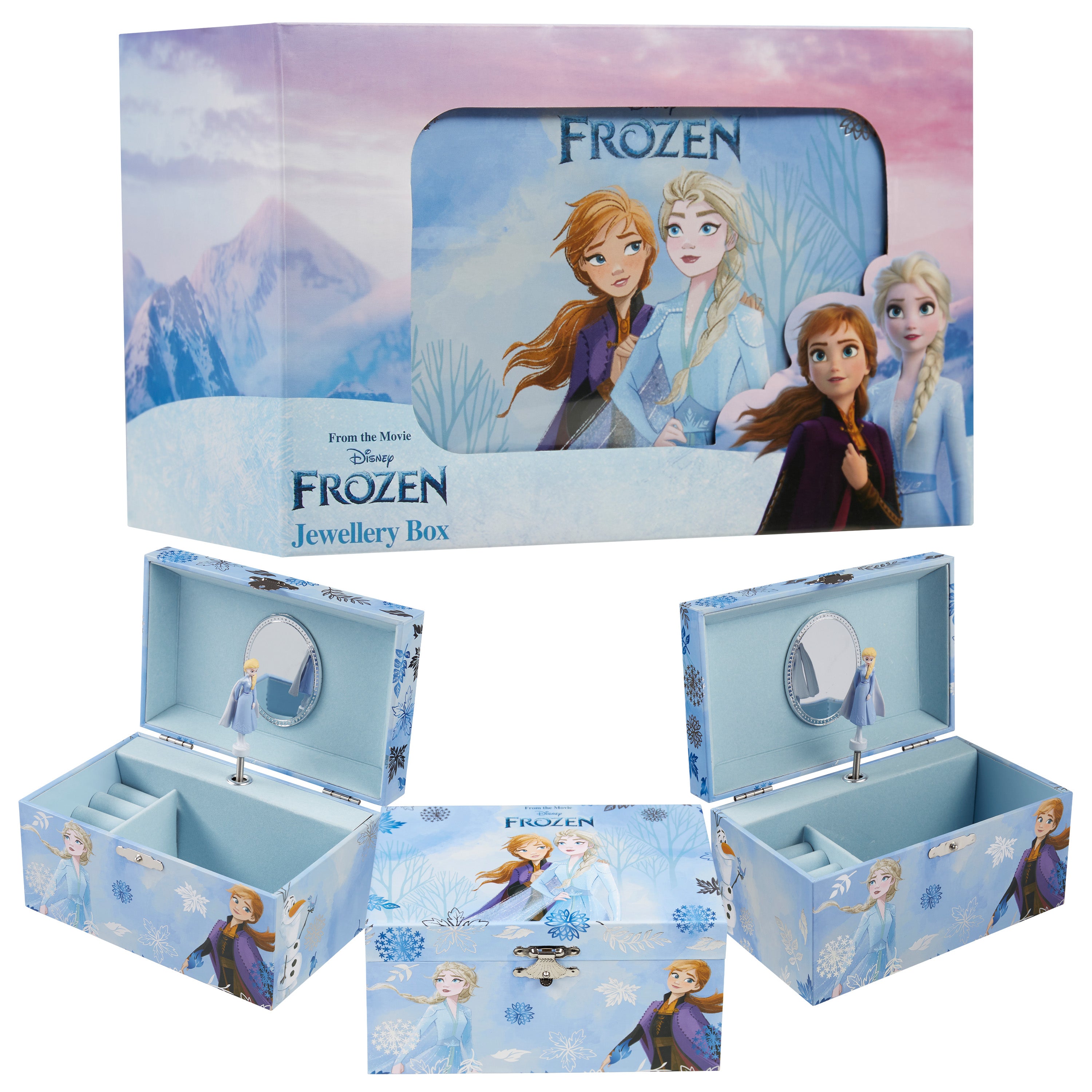 Disney Musical Jewellery Box for Girls - Frozen Storage Box with Spinning Elsa - Get Trend